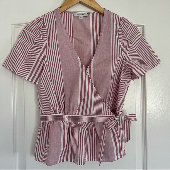 Madewell Tops - Madewell Striped Wrap Shirt